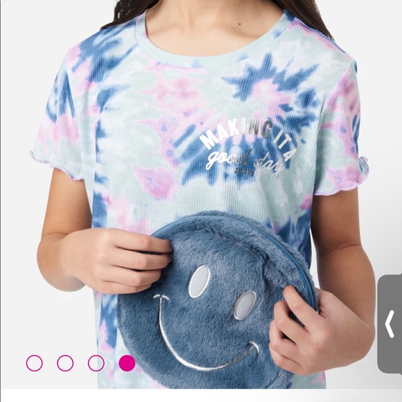 Justice tie dye pajama shorts set 7/8 - Picture 2 of 3